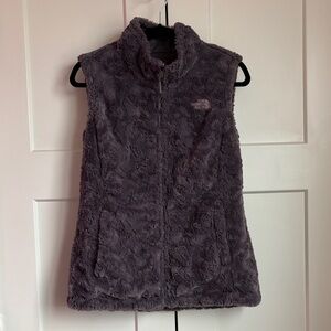 The North Face Reversible Puffer/Fuzzy Vest - Purple/Grey